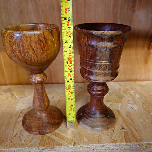 Pair treen turned wooden - pair,