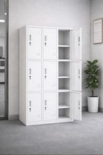 9 Door White Steel Storage