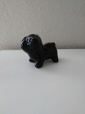 solid black collectible pug french bulldog figurine ceramic pepper shaker