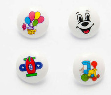 Picture buttons white 15mm