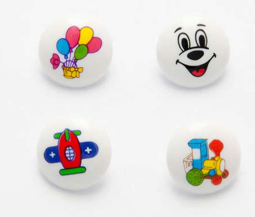 Picture buttons white - , 15mm