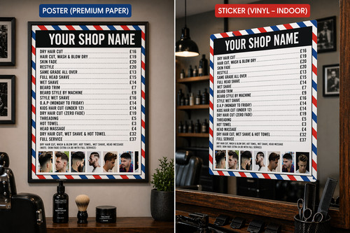 Barber shop price salon - price,