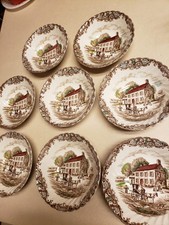 Vintage Johnson Brothers Heritage Hall Penn. Fieldstone 8 Cereal Bowls