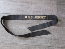 H.M.S Jersey Royal Navy Naval Cap Band Tally