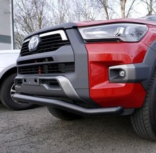 FOR TOYOTA HILUX MK9 2020 ONWARD 70MM FRONT CITY SPOILER BAR TWISTED IN BLACK 