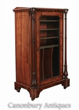 Victorian Music Cabinet Walnut Antique 1890