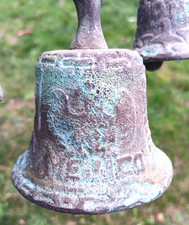Antique Vintage Mexico Colonial Cast Brass Triple Ringer Mission Church Bell 7”
