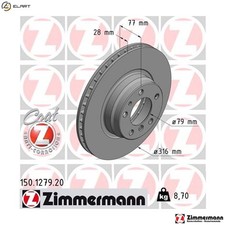 2x BRAKE DISC 150.1279.20 FOR