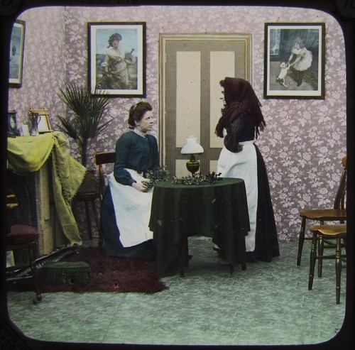 Glass magic lantern slide - glass,