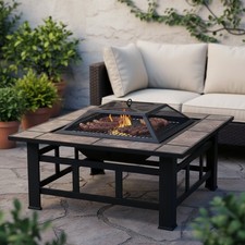 Outdoor Metal Firepit Square