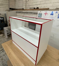 Shop counter white  retail display units glass show case storage  shelves retail