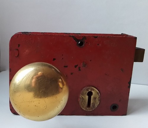 Antique door rim lock - door,