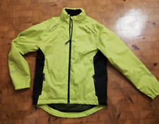 New Crivit cycling running jacket men's size M 48 neon yellow green stand-up collar hood reflect