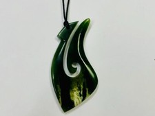New Zealand Pounamu Greenstone New Jade Pendant Necklace Rare