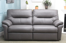 G PLAN STATIC SEATTLE 3 SEATER SOFA IN CAMBRIDGE EARTH LEATHER. RRP £2989.