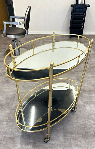 Gold mirrored oval drinks - gold,