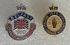 Belfast Loyal Orange Widows Fund - Metal Enamel Badges - 1979 & 1980