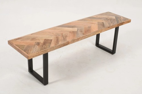 Solid mango wood dining bench - wood,