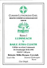 GAA - Limerick  v Dublin 18/2/1990  National Hurling League  Limk Gaelic Grounds