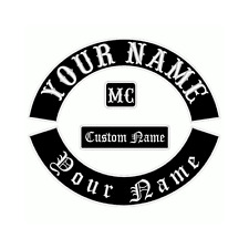 Custom Embroidered Patch Motorcycle Club Sew On Large Red Back Jacket Rocker