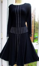Stunning Monsoon Frieja Size M 12 14 Black Knitted Jumper Dress