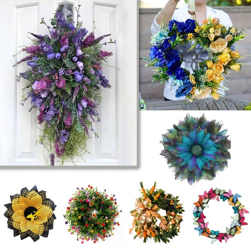 Artificial flowers wreath door - wreath,