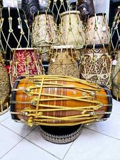 Golden Echo: Traditional Red Sheesham Professional Double Bolted Dholak with Gol