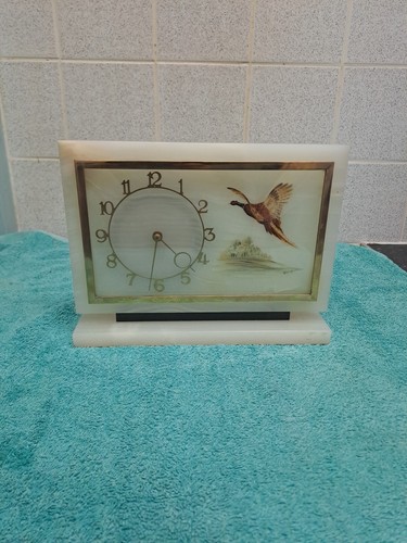 Vintage art deco marble clock - marble,