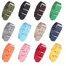 New Strong 18 20 22mm Solid Color Nato Nylon Watch Strap Wristwatch Band Buckle