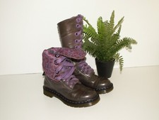 Dr. Martens TRIUMPH fold over leather boots floral lined bronze uk 3 eu 36 us 5