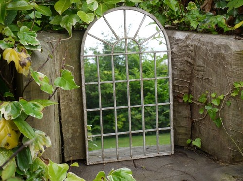 Arched garden mirror metal - mirror,