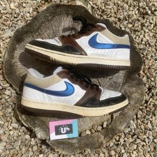 Ultra RARE Vintage Nike SB Dunk Style White Brown Leather UK9 EU44 CM28 US10