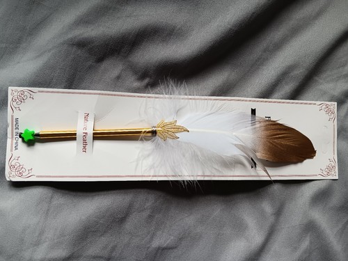 Feather pen gold - feather,