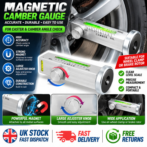 Magnetic wheel camber gauge - magnetic,