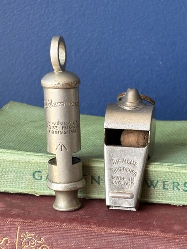 Pair vintage hudson whistles - pair,