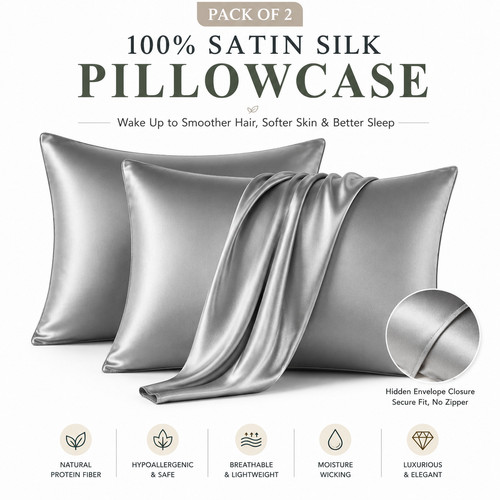 Pack satin silk pillowcases - satin,