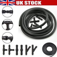 Black Rubber Windscreen Wiper Washer Jet Tube Pipe Hose 200cm with connectors