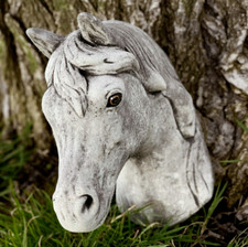 Concrete horse bust Stone horse head statue Home garden decor Outdoor cement art