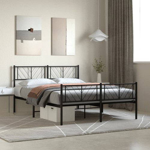 Black metal bed - black, frame