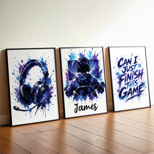 Personalised gaming wall art - gaming,