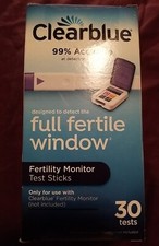 1 NEW BOX Clearblue Fertility Monitor Test Sticks Full Fertile Window 30 Count