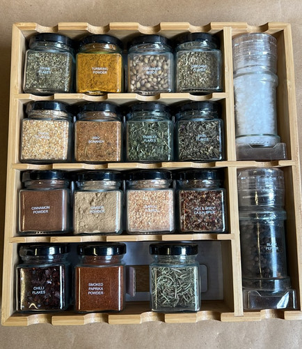 Wooden spice rack storage - rack,