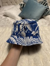 Ralph Lauren Cotton Blend Terry Loft Bucket Hat Blue/White L/XL