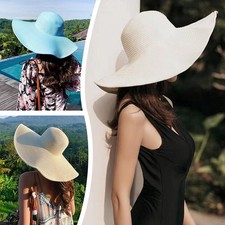 Womens Sun Straw Hat Wide Brim