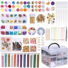 Resin Kit for Beginners Epoxy Resin Jewelry Making Supplies 203Pcs for DIY Craft