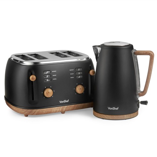 Kettle toaster set black - kettle, &