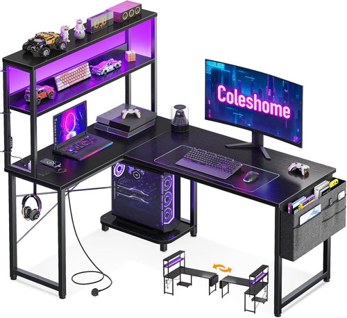 Shaped gaming desk with - l,