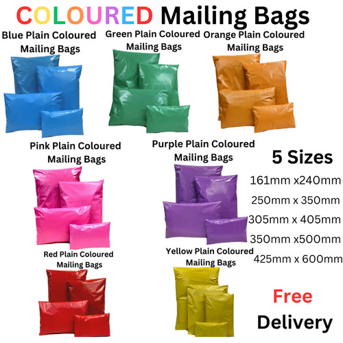 Coloured mailing bags - coloured,