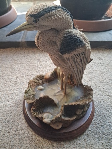 Grey heron water figurine - grey,
