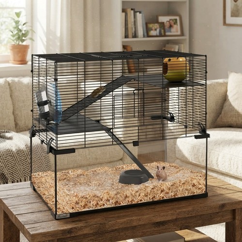 Elegant black hamster habitat - hamster,